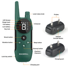 Load image into Gallery viewer, MASBRILL Dog Shock Collar 2 Remotes, Waterproof Rechargeable Electric Dog Training Collar with Remote, 2000Ft 3 Modes Beep Vibration Safe Shock