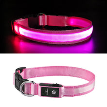 Load image into Gallery viewer, MASBRILL LED Dog Collars Flashing Light Up Dog Collar Rechargeable and Safety Night Glowing Dog Collar for Small Medium Large Dogs Blue