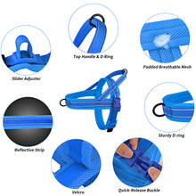 Load image into Gallery viewer, MASBRILL Reflective Dog Harness No Pull No Choking with Handle, Breathable Mesh Padded Dog Chest Adjustable Dog Harness