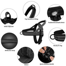 Load image into Gallery viewer, MASBRILL Reflective Dog Harness No Pull No Choking with Handle, Breathable Mesh Padded Dog Chest Adjustable Dog Harness