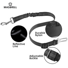 Load image into Gallery viewer, MASBRILL Dog Car Seat Belt, Retractable Dog Car Seatbelts, Adjustable Pet Seat Belt for Vehicle, Nylon Pet Safety Seat Belts Heavy Duty & Elastic & Durable Car Harness for Dogs