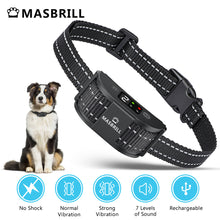 Load image into Gallery viewer, MASBRILL Dog Bark Collar Waterproof No Shock Collar Rechargeable Anti Bark Collar, No Bark Collar for Medium Large Dogs,