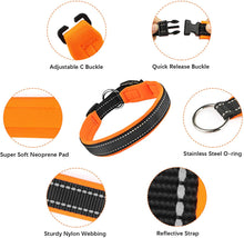 Load image into Gallery viewer, MASBRILL Dog Collar for Small Medium Large Dog with Tag Reflective Soft Neoprene Padded Breathable and Adjustable Collar, Odour Resistant and Fast Drying