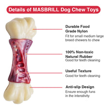 Load image into Gallery viewer, MASBRILL Large Dog Toys for Aggressive Chewers, Dog Toys for Large Dogs, Tough Dog Bone Chew Toys for Medium/ Large Dogs, Toothbrush Dog Toys for Aggressive Chewers Large Breed