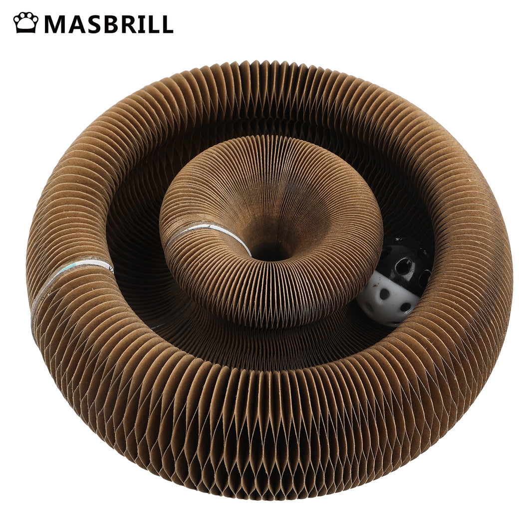 MASBRILL Organ Cat Scratching Board Foldable Cat Grinding Scratch Board Durable Recyclable Interactive Cat Toy with Toy Kring Ball