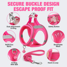 Load image into Gallery viewer, MASBRILL Cat &amp; Dog Harness and Leash Set, Reflective Escape-Proof No-Pull Soft Vest, Easy to Wear for Walking, Traveling, Includes Pet Bells

