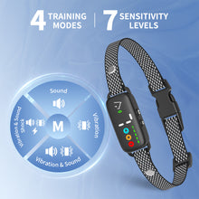 Load image into Gallery viewer, MASBRILL Dog Bark Collar for Small Medium Dogs, Effective No-Bark Collar, Smart Barking Collar, Rechargeable Anti Barking Training Collar with 7 Adjustable Sensitivity Beep Vibration Shock (Black)
