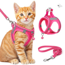 Load image into Gallery viewer, MASBRILL Cat &amp; Dog Harness and Leash Set, Reflective Escape-Proof No-Pull Soft Vest, Easy to Wear for Walking, Traveling, Includes Pet Bells
