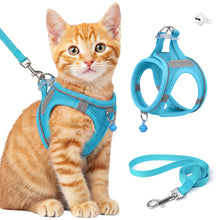 Load image into Gallery viewer, MASBRILL Cat &amp; Dog Harness and Leash Set, Reflective Escape-Proof No-Pull Soft Vest, Easy to Wear for Walking, Traveling, Includes Pet Bells
