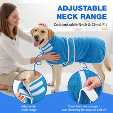 Load image into Gallery viewer, MASBRILL Dog Drying Towel for Small to Large Dogs, Absorbent Pet Bathrobe Coat with Adjustable Strap, Quick Dry Dog Towel for After Bath &amp; Swim &amp; Cold Weather
