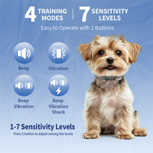 Load image into Gallery viewer, MASBRILL Dog Bark Collar for Small Medium Dogs, Effective No-Bark Collar, Smart Barking Collar, Rechargeable Anti Barking Training Collar with 7 Adjustable Sensitivity Beep Vibration Shock (Black)
