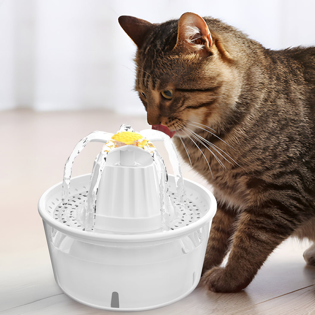 MASBRILL Pet Fountain - Cat Water Fountain Indoor, Automatic Water Fountain for Cats and Dogs,25oz/1000ml Cat Dog Water Dispenser with Measuring Scale and Filter White