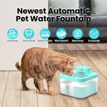 Load image into Gallery viewer, MASBRILL Wireless Cat Water Fountain 60oz/2L Automatic Water Dispenser For Pets Battery Operated Infrared Induction Pet Fountain BPA-Free
