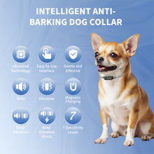 Load image into Gallery viewer, MASBRILL Dog Bark Collar for Small Medium Dogs, Effective No-Bark Collar, Smart Barking Collar, Rechargeable Anti Barking Training Collar with 7 Adjustable Sensitivity Beep Vibration Shock (Black)
