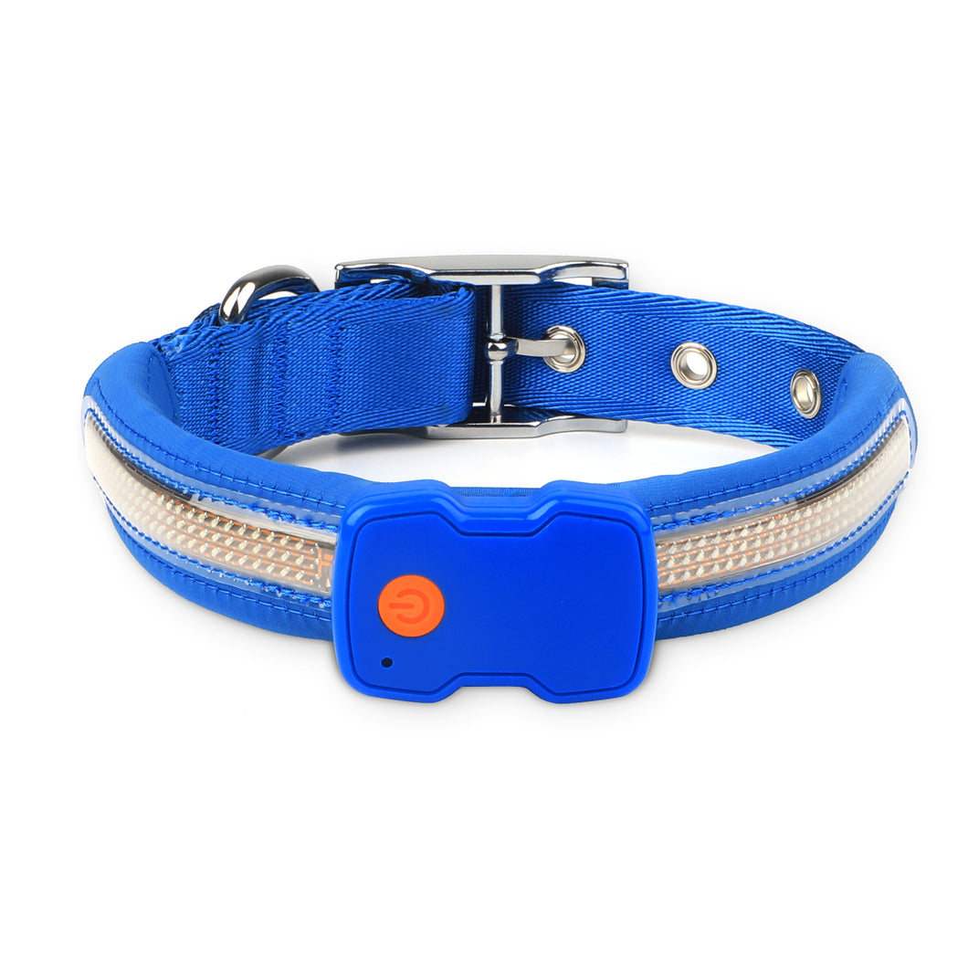 MASBRILL LED Light Up Dog Collar - 1,000 Feet of Visibility - Brightest for Night Safety - USB Rechargeable with Water Resistant Glowing Dog Collar Light