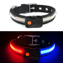 Load image into Gallery viewer, MASBRILL LED Light Up Dog Collar - 1,000 Feet of Visibility - Brightest for Night Safety - USB Rechargeable with Water Resistant Glowing Dog Collar Light

