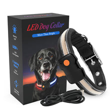 Load image into Gallery viewer, MASBRILL LED Light Up Dog Collar - 1,000 Feet of Visibility - Brightest for Night Safety - USB Rechargeable with Water Resistant Glowing Dog Collar Light
