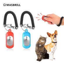 Load image into Gallery viewer, MASBRILL Dog Clicker for Training, Dog Training Clicker with Wrist Strap,Lightweight Easy to Use, Pet Training Clicker for Cats Puppy Bird Horse Behavioral Training-2 Pack
