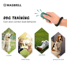 Load image into Gallery viewer, MASBRILL Dog Clicker for Training, Dog Training Clicker with Wrist Strap,Lightweight Easy to Use, Pet Training Clicker for Cats Puppy Bird Horse Behavioral Training-2 Pack
