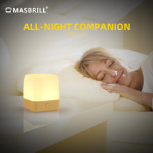 Load image into Gallery viewer, MASBRILL Touch Sensor Night Light, Bedside Lamp Warm Light and White Light 2 in 1, Dimmable Kindergarten Night Light, Rechargeable Bedside Mini Table Lamps
