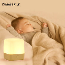 Load image into Gallery viewer, MASBRILL Touch Sensor Night Light, Bedside Lamp Warm Light and White Light 2 in 1, Dimmable Kindergarten Night Light, Rechargeable Bedside Mini Table Lamps
