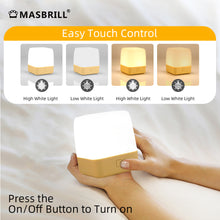 Load image into Gallery viewer, MASBRILL Touch Sensor Night Light, Bedside Lamp Warm Light and White Light 2 in 1, Dimmable Kindergarten Night Light, Rechargeable Bedside Mini Table Lamps
