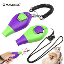 Load image into Gallery viewer, MASBRILL Dog Clickers for Training and Dog Whistle 2 in 1 with Wrist Strap-Puppy Training Clickers Pet Training Clicker for Cats Birds Horses-2Pcs
