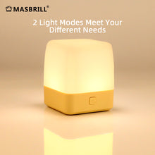 Load image into Gallery viewer, MASBRILL Touch Sensor Night Light, Bedside Lamp Warm Light and White Light 2 in 1, Dimmable Kindergarten Night Light, Rechargeable Bedside Mini Table Lamps
