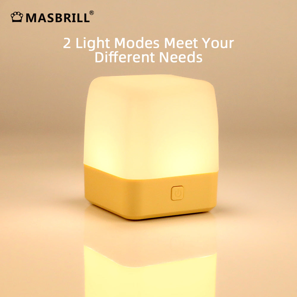 MASBRILL Touch Sensor Night Light, Bedside Lamp Warm Light and White Light 2 in 1, Dimmable Kindergarten Night Light, Rechargeable Bedside Mini Table Lamps